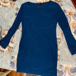 Laundry by design dark teal dress. Goes about knee length on me (5’4 128 lbs)